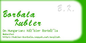 borbala kubler business card